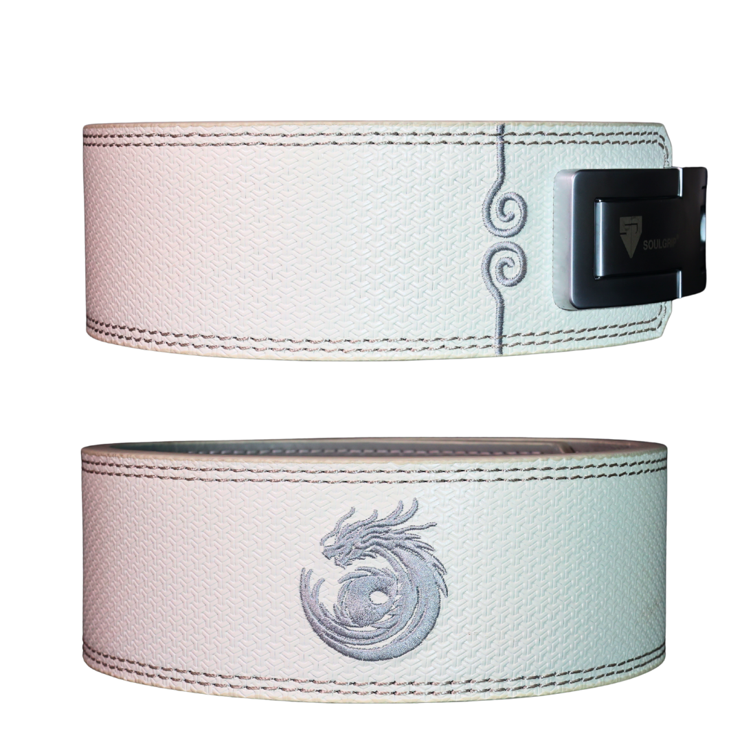 Dragonforged Lever Belt – 13mm Ice White Powerlifting Belt (Limited Edition)