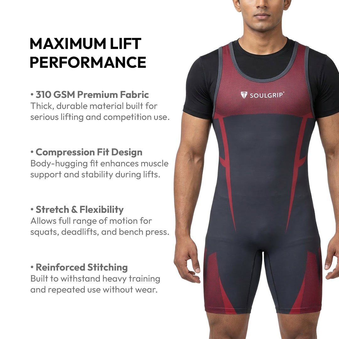 SOULARMOR Powerlifting Singlet – 350 GSM Premium Competition Singlet.