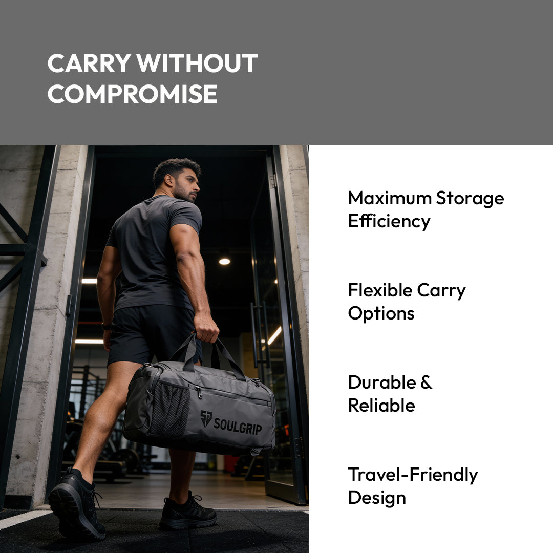 SoulGrip SoulPack – 30L Dual-Mode Gym Duffle Bag & Backpack | Stylish & Durable Travel Gear Bag