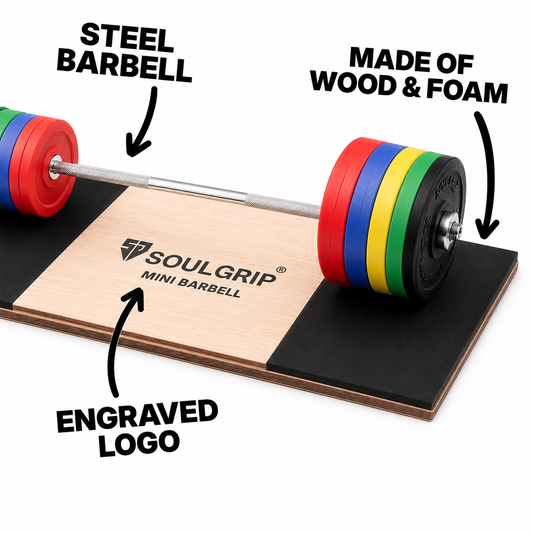Mini Barbell Deadlift Platform — Wooden Platform, Bar & 10 Plates