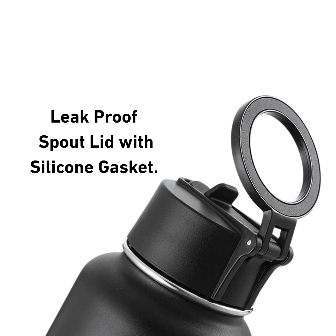 SOULBOTTLE MAGX – 1L Steel Bottle with Magnetic Phone Mount & Tripod Cap (Black & White)
