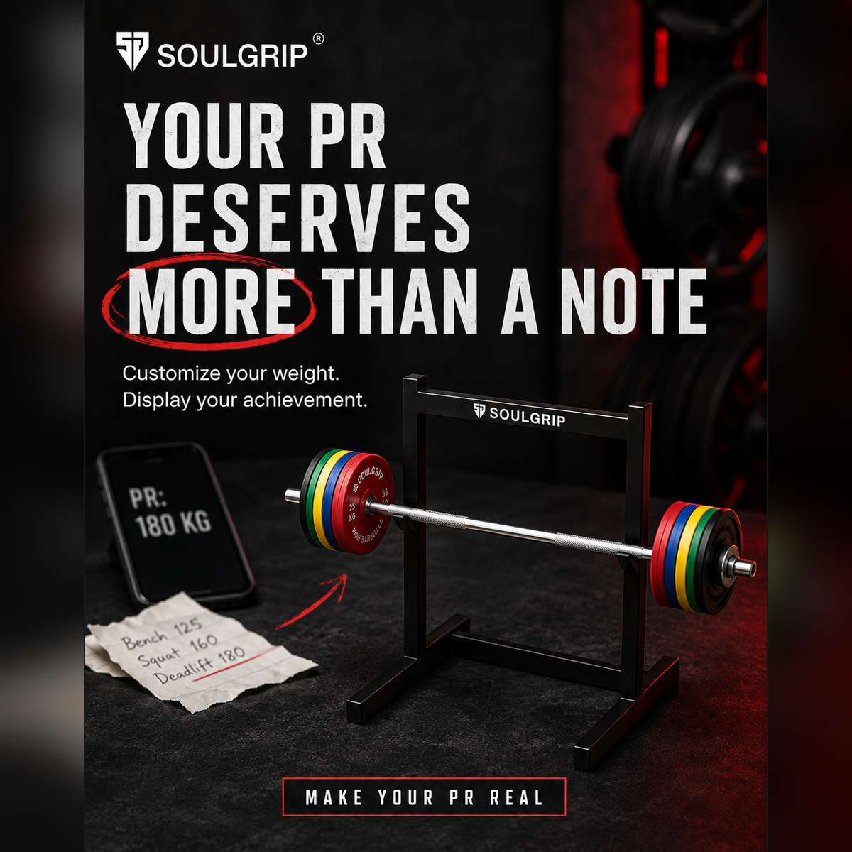 Mini Barbell Bench Press Set — Bench, Rack, Bar & 10 Plates