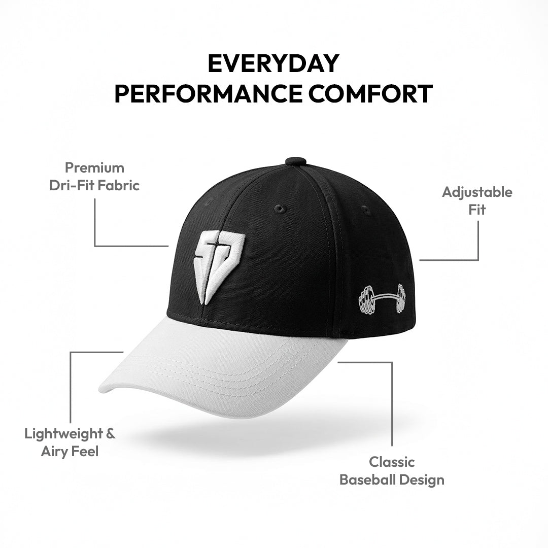 Soulcap – Premium Dri-Fit Adjustable Baseball Cap (Black/White)