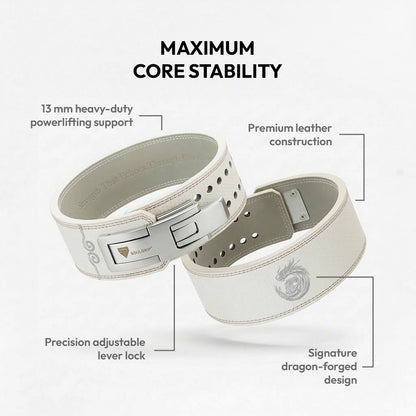 Dragonforged Ice White 13mm Powerlifting Belt (Limited Edition)