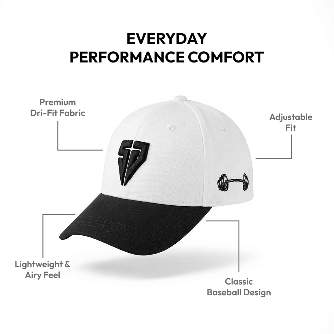 Soulcap – Premium Dri-Fit Adjustable Baseball Cap (White/Black)