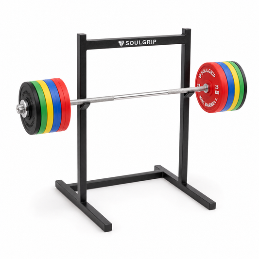 Mini Barbell Squat Rack — Desk Powerlifting Set with Bar & 10 Plates