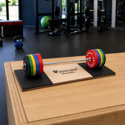 Mini Barbell Deadlift Platform — Wooden Platform, Bar & 10 Plates