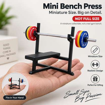 Mini Barbell Squat Rack — Desk Powerlifting Set with Bar & 10 Plates